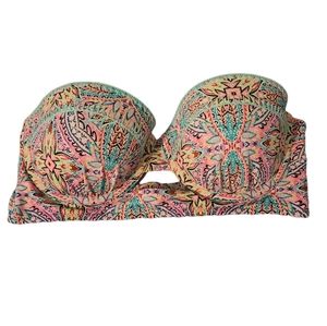 Bright Boho Paisley Strapless Bikini Top